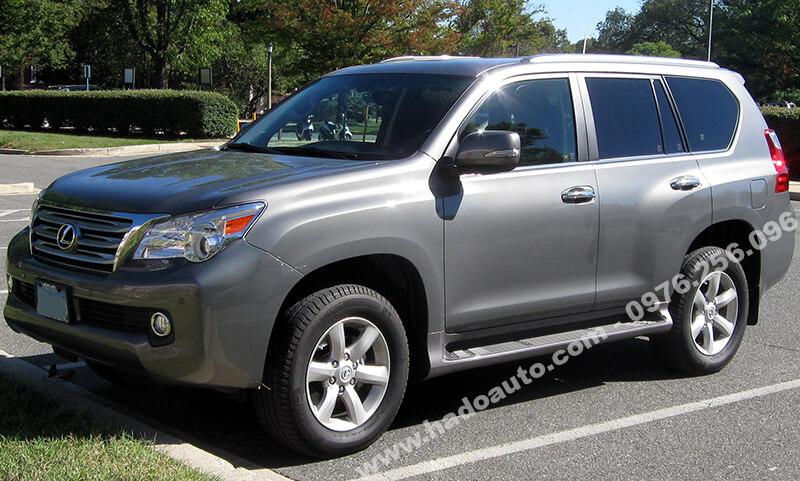 Bộ cong kính + chân kính Lexus GX460 inox